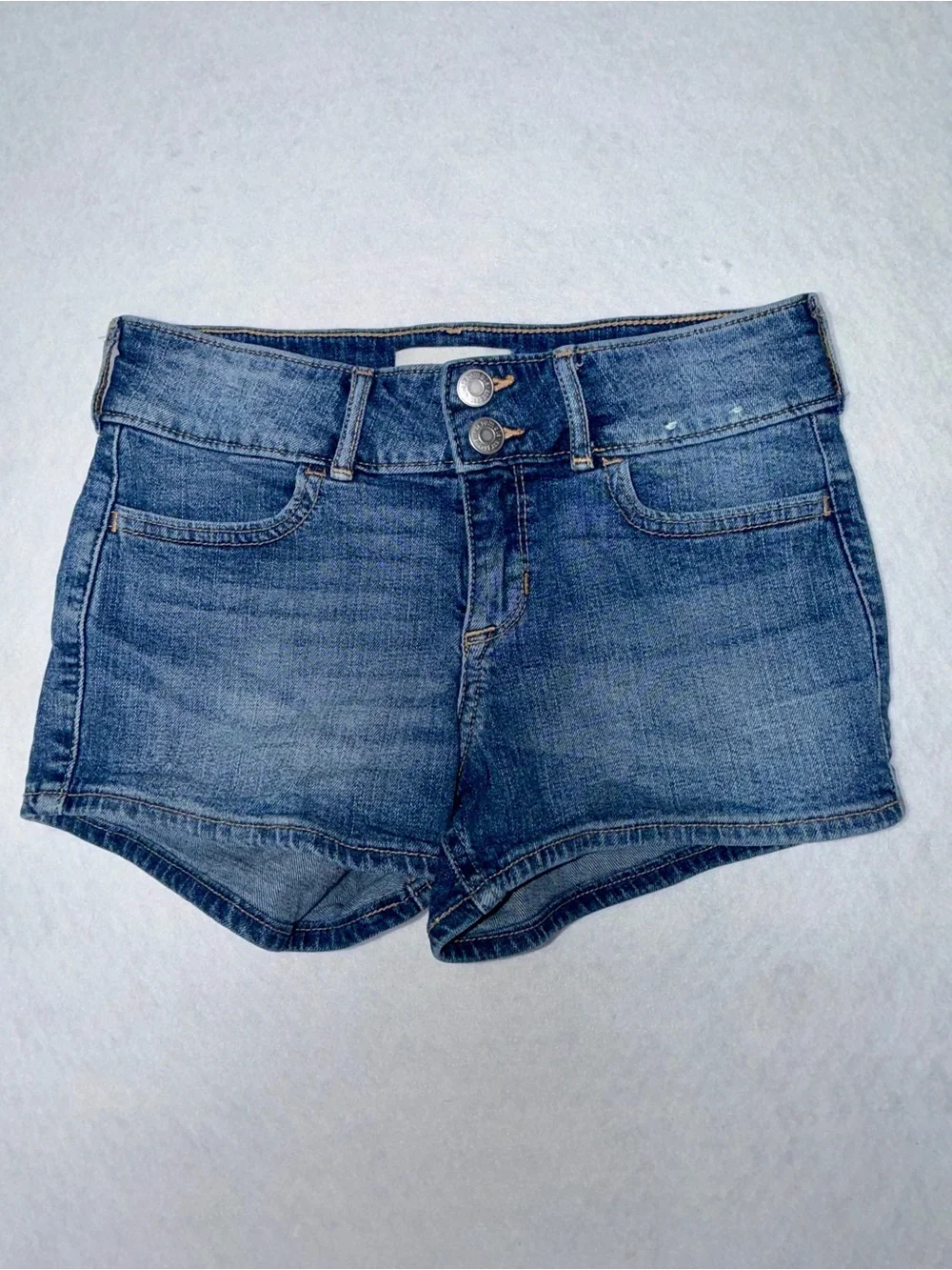 Abercrombie Kids Mid Rise Shortie Denim Shorts Girls Size 11/12 EUC Blue